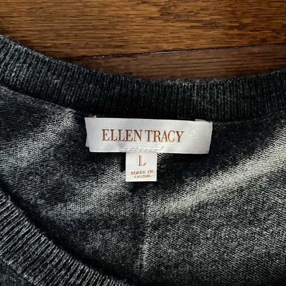 Ellen Tracy grey round neck long sleeve nylon/rayon blend sweater/pullover - Picture 10 of 15